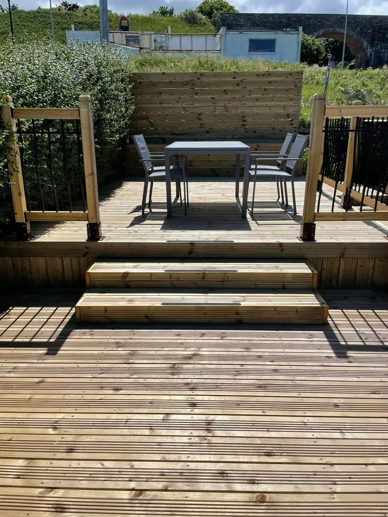Custom decking with steps